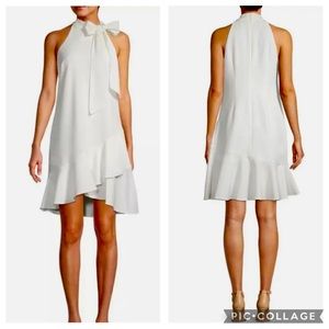 Vince Camuto Ivory sleeveless ruffle dress